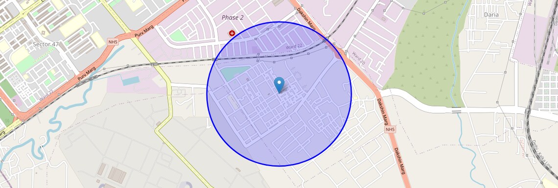 Location Map of Ram Darbar Colony, Chandigarh