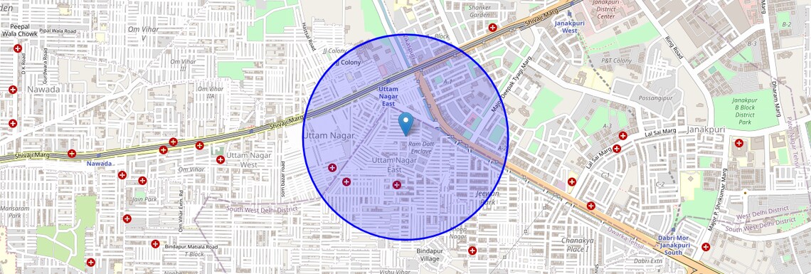 Location Map of Ram Dutt Enclave, Delhi