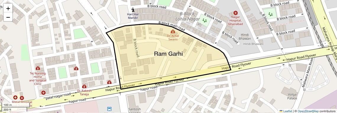 Location Map of Ram Garhi, Ghaziabad