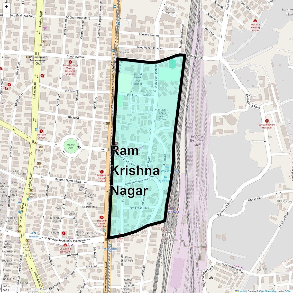 Location Map of Ram Krishna Nagar, Mumbai