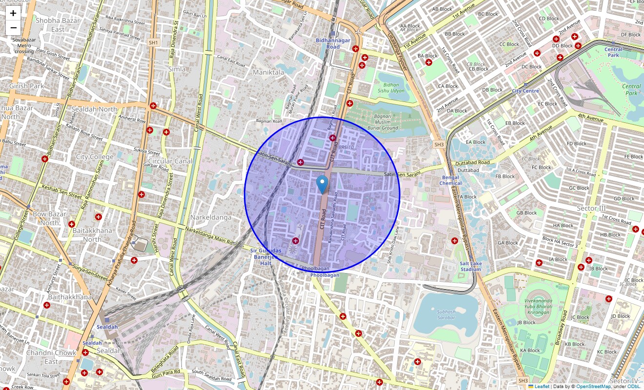 Check Time Travel of Ram Krishna Samadhi Road, Kolkata