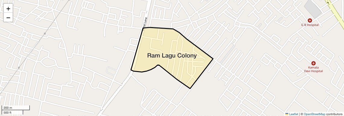 Location Map of Ram Lagu Colony, Agra
