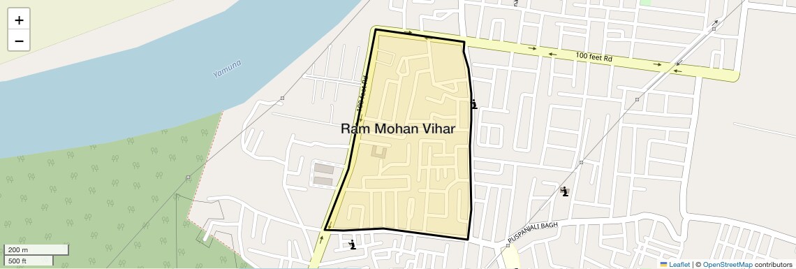 Location Map of Ram Mohan Vihar, Agra