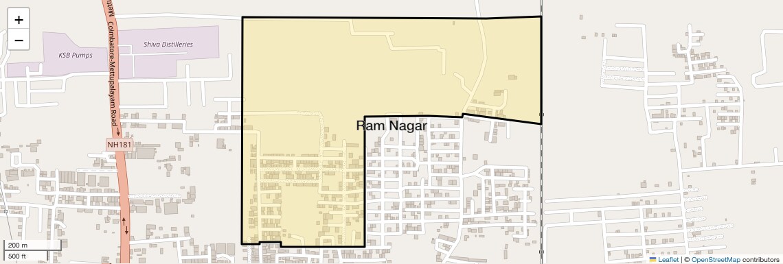 Location Map of Ram Nagar, Coimbatore