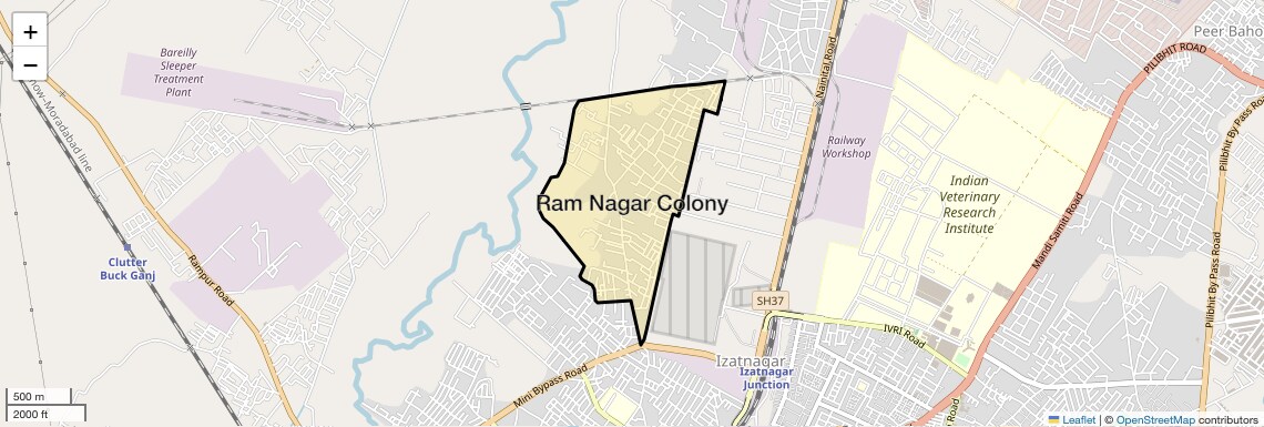 Location Map of Ram Nagar Colony, Bareilly