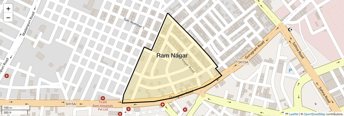 Location Map of Ram Nagar, Gurgaon