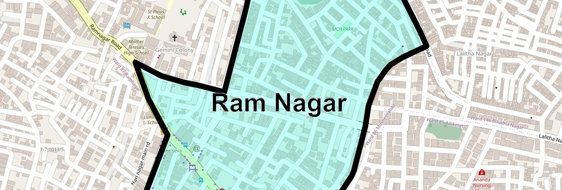 Location Map of Ram Nagar, Hyderabad