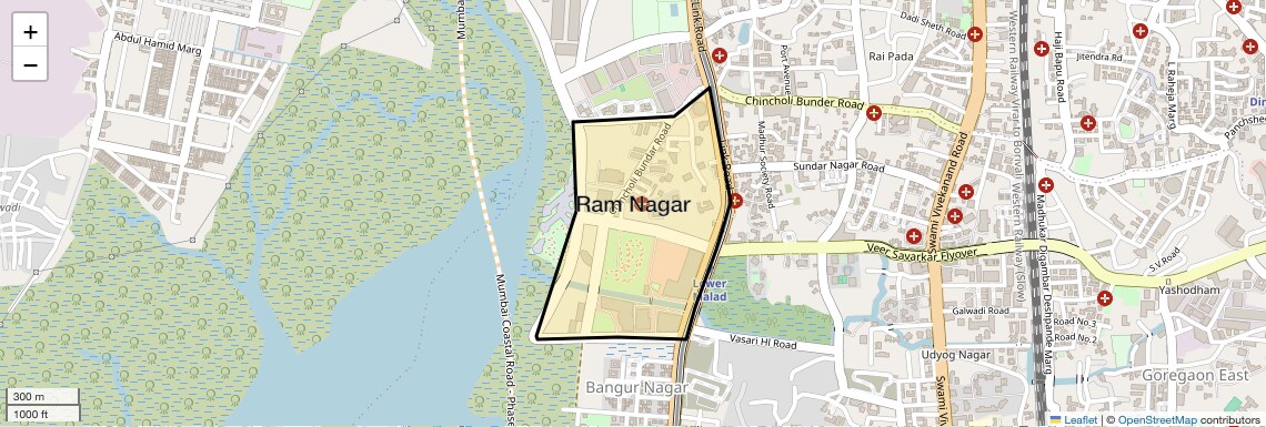 Location Map of Ram Nagar, Mumbai