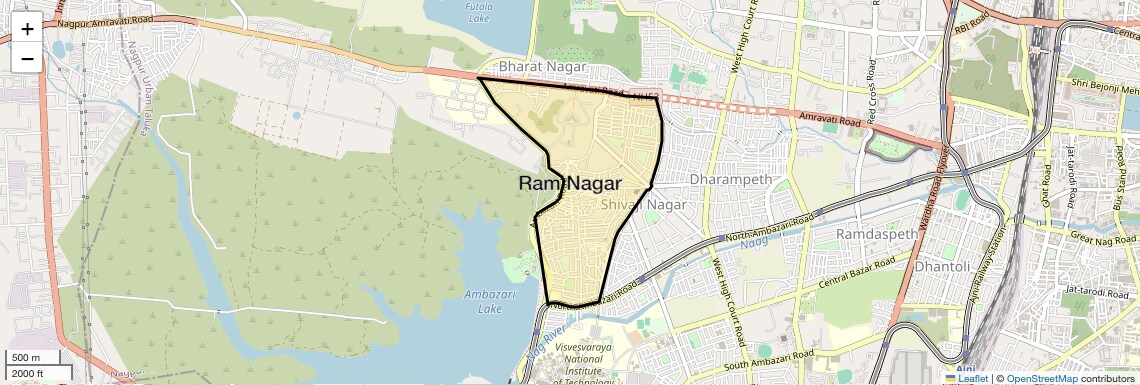 Location Map of Ram Nagar, Nagpur
