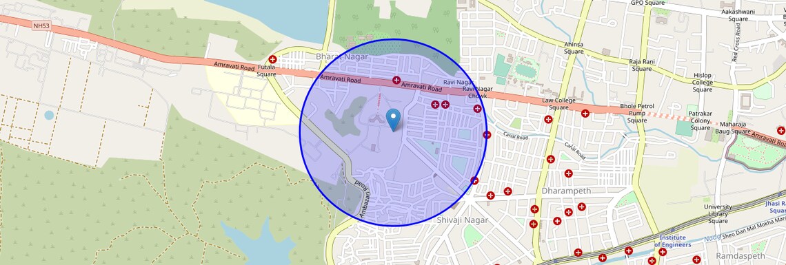 Location Map of Ram Nagar, Nagpur