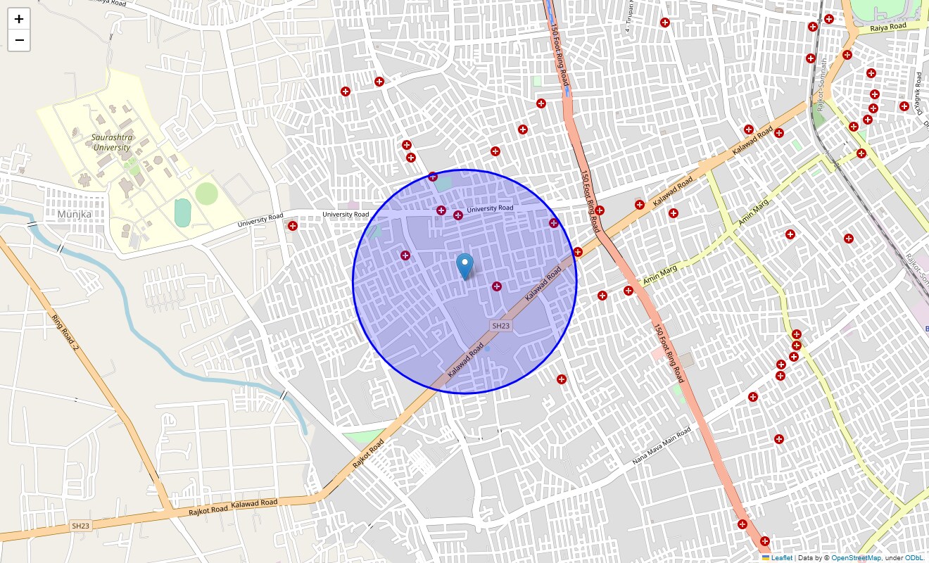 Location Map of Ram Park, Rajkot