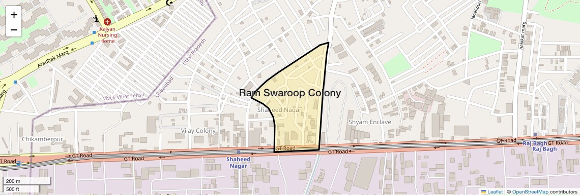 Location Map of Ram Swaroop Colony, Ghaziabad