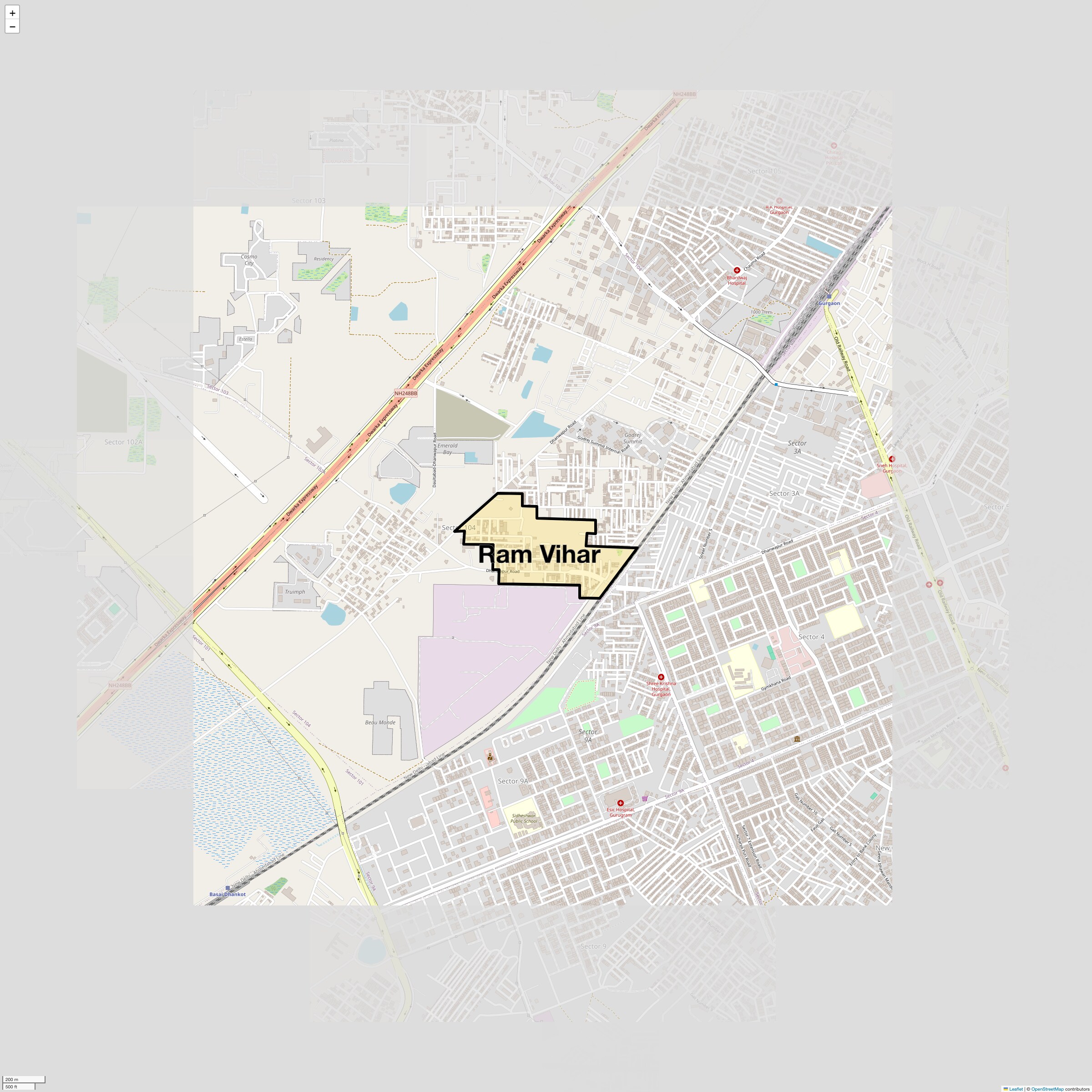 Location Map of Ram Vihar, Gurgaon