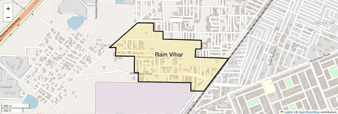 Location Map of Ram Vihar, Gurgaon
