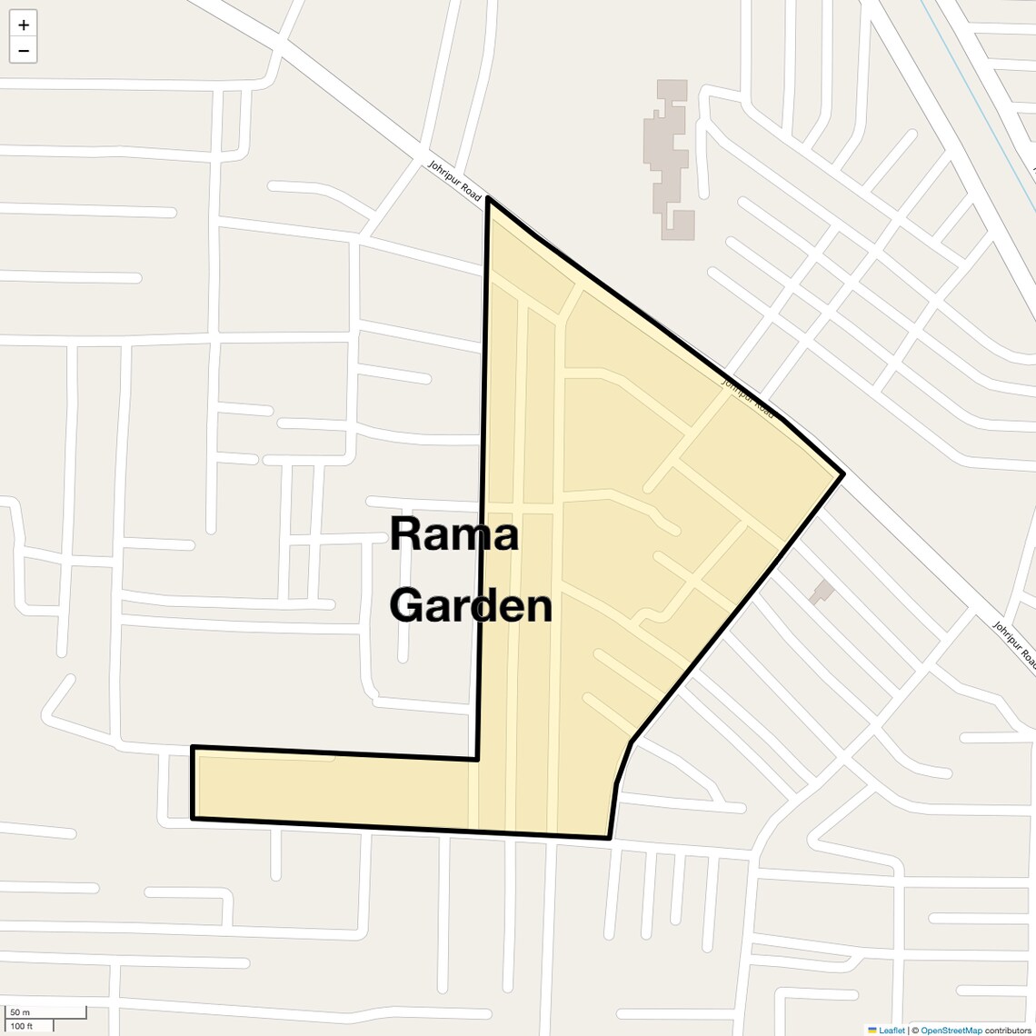 Location Map of Rama Garden, Delhi