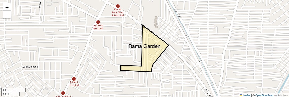 Location Map of Rama Garden, Delhi