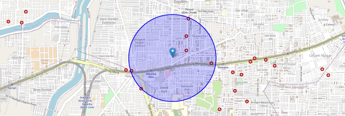 Location Map of Rama Park, Delhi