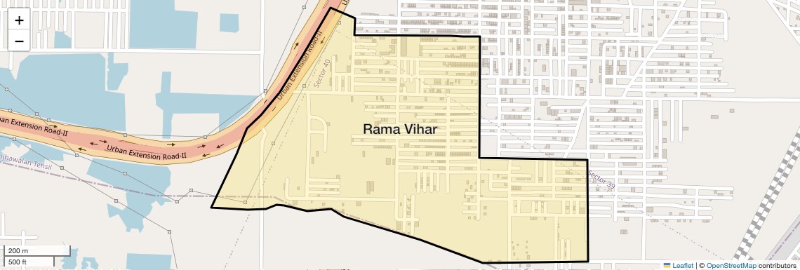 Location Map of Rama Vihar, Delhi