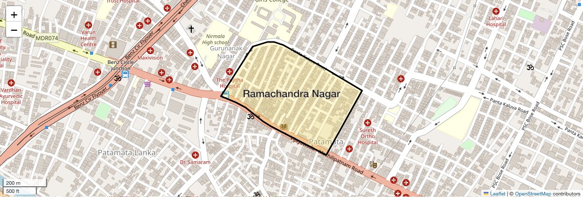 Location Map of Ramachandra Nagar, Vijayawada