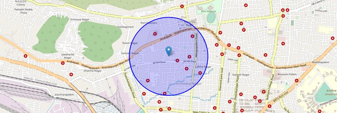 Location Map of Ramachandra Nagar, Vizag