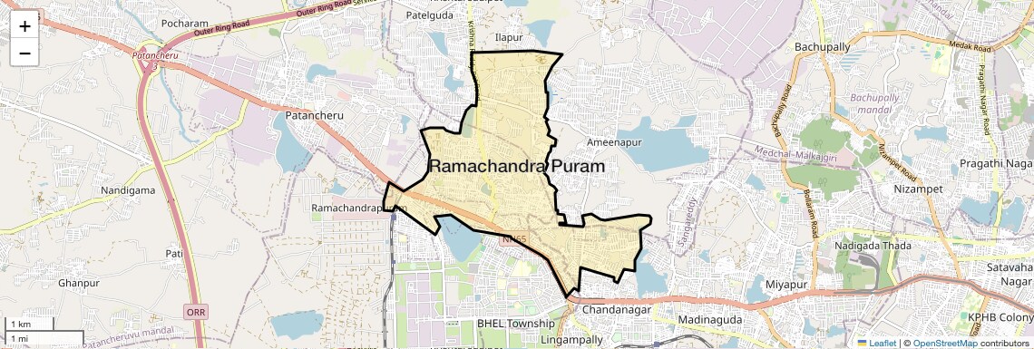 Location Map of Ramachandra Puram, Hyderabad