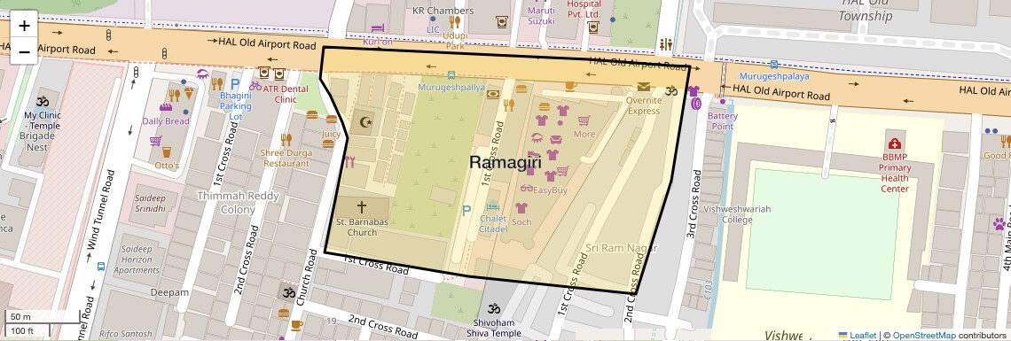 Location Map of Ramagiri, Bangalore