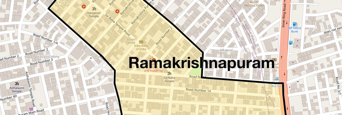 Location Map of Ramakrishnapuram, Hyderabad