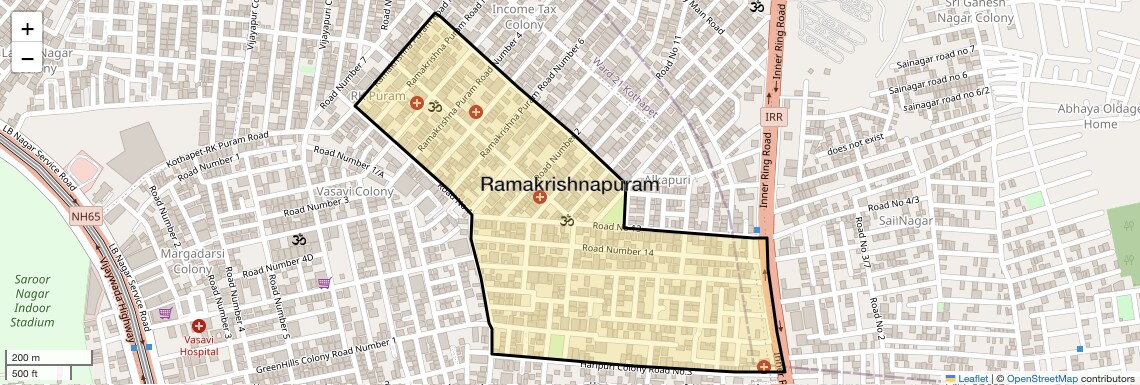 Location Map of Ramakrishnapuram, Hyderabad