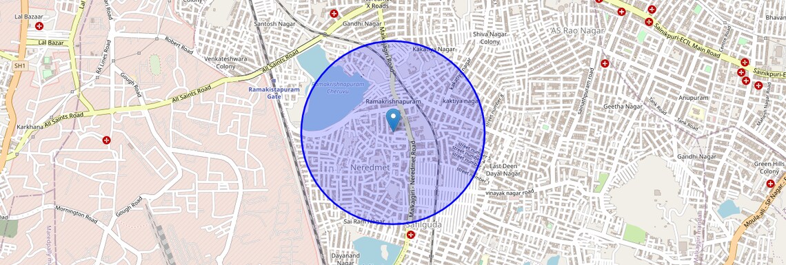 Location Map of Ramakrishnapuram, Hyderabad