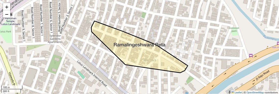 Location Map of Ramalingeshwara Peta, Vijayawada