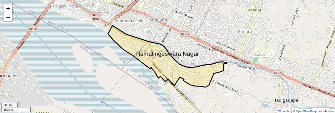 Location Map of Ramalingeswara Nagar, Vijayawada