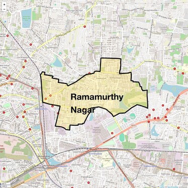 Location Map of Ramamurthy Nagar, Bangalore