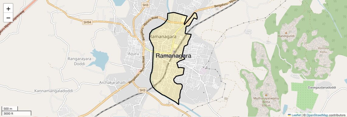Location Map of Ramanagara, Bangalore