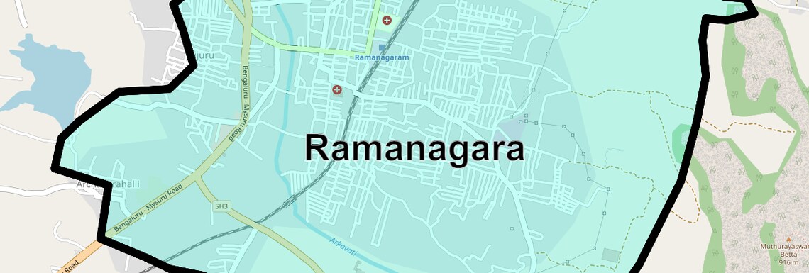 Location Map of Ramanagara, Bangalore