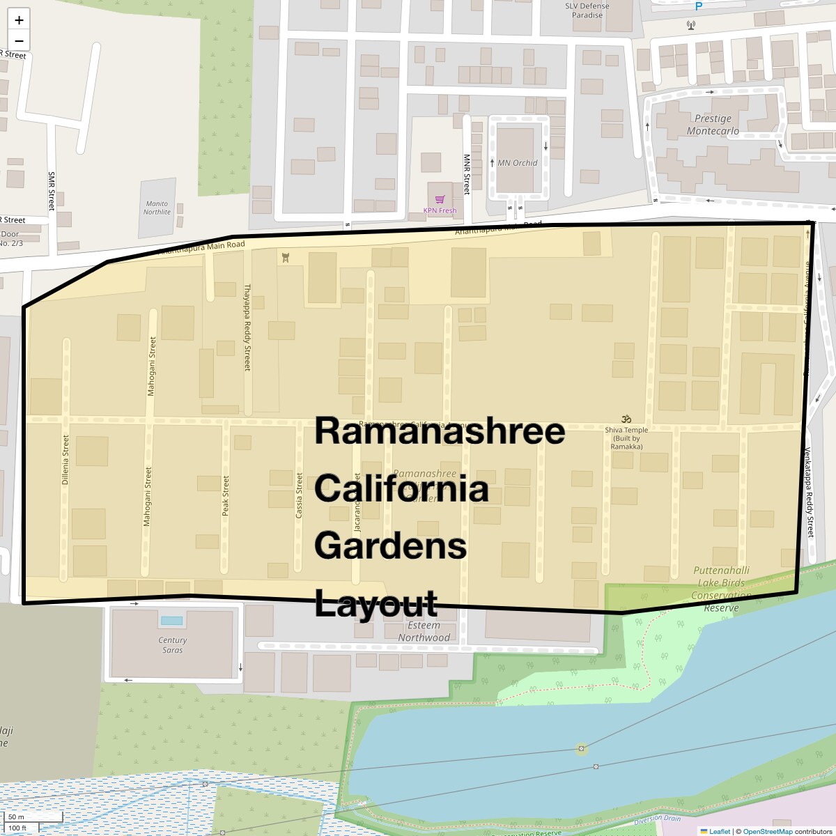 Ramanashree California Gardens Layout Map