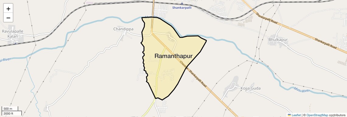 Location Map of Ramanthapur, Hyderabad