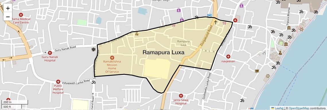 Location Map of Ramapura Luxa, Varanasi