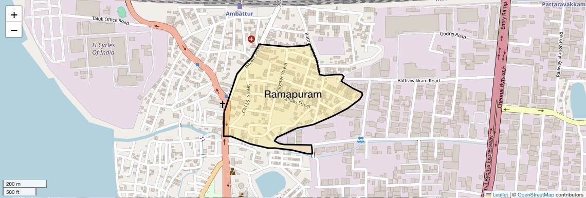Location Map of Ramapuram, Chennai