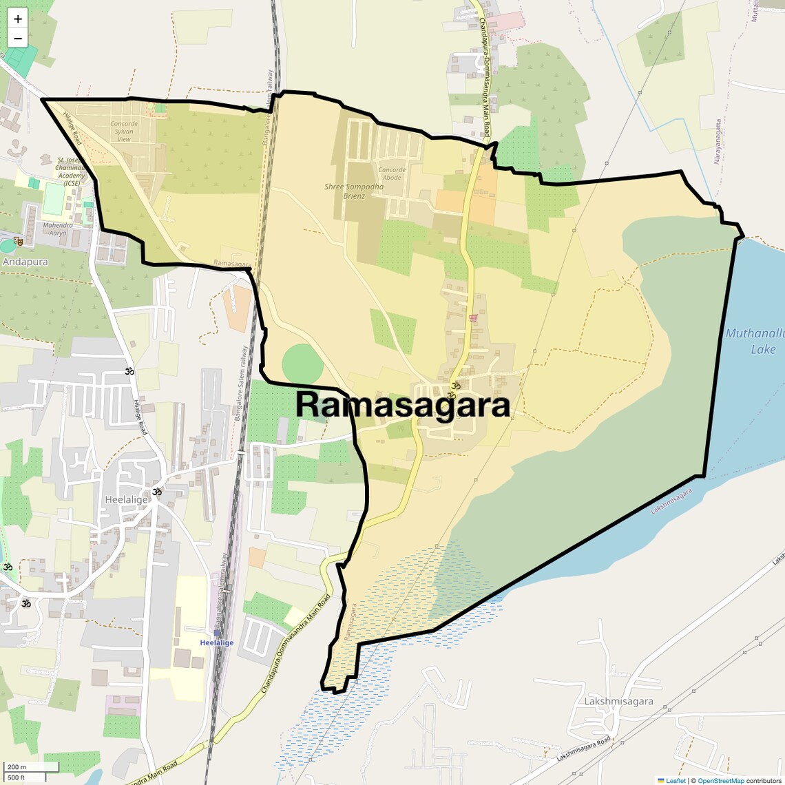 Location Map of Ramasagara, Bangalore