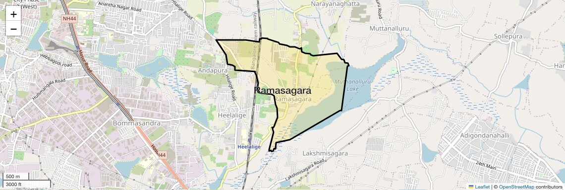 Location Map of Ramasagara, Bangalore