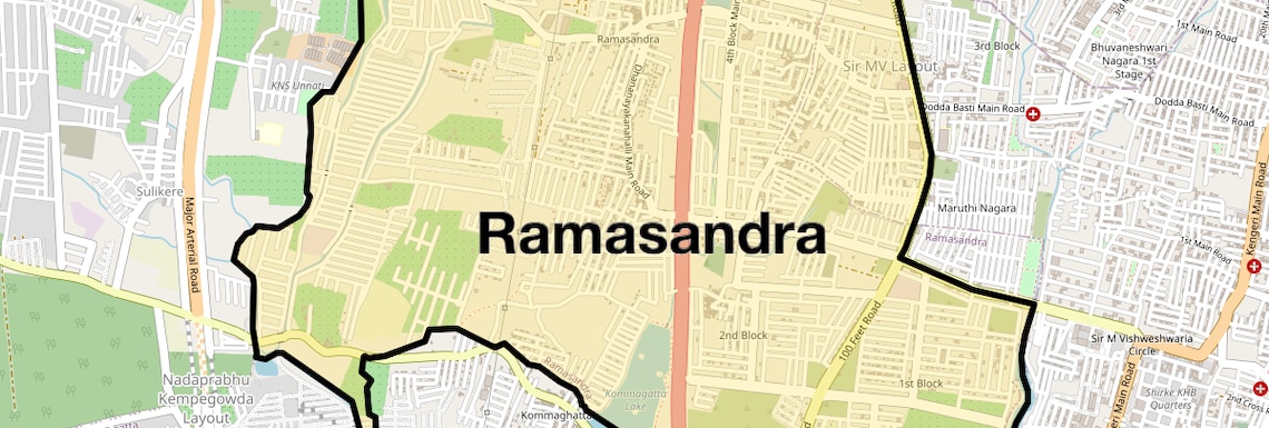 Location Map of Ramasandra, Bangalore