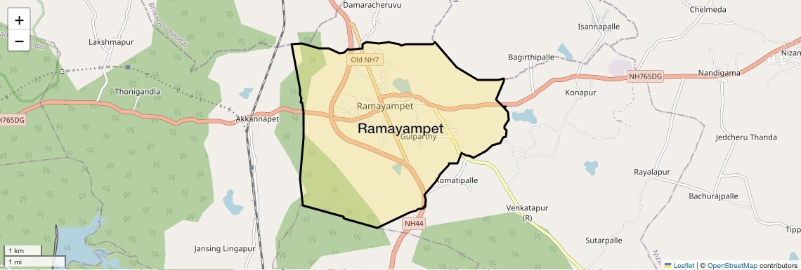 Location Map of Ramayampet, Hyderabad