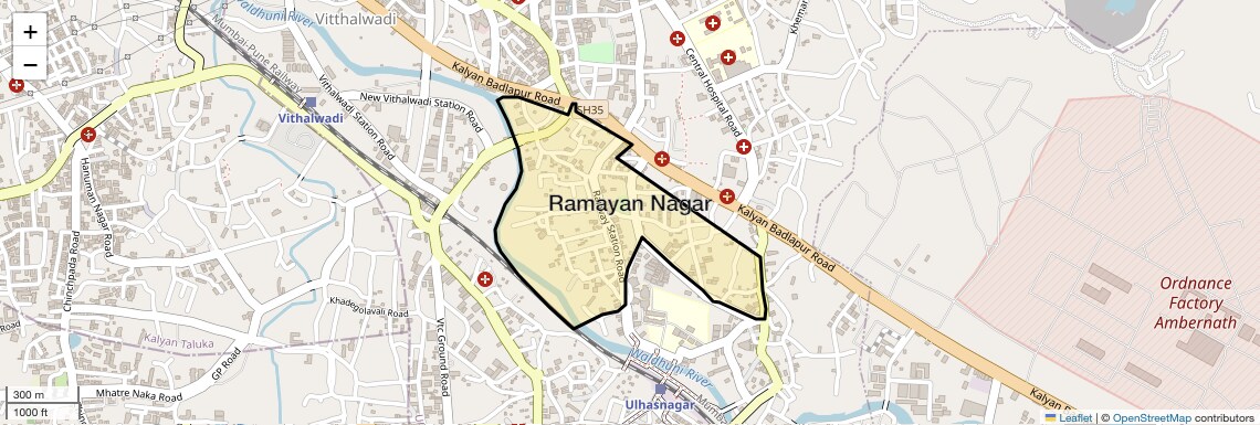 Location Map of Ramayan Nagar, Thane