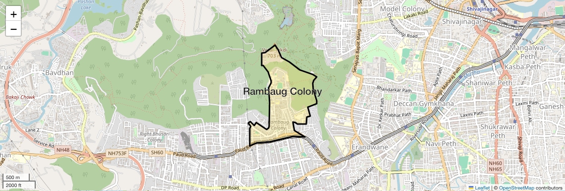 Location Map of Rambaug Colony, Pune