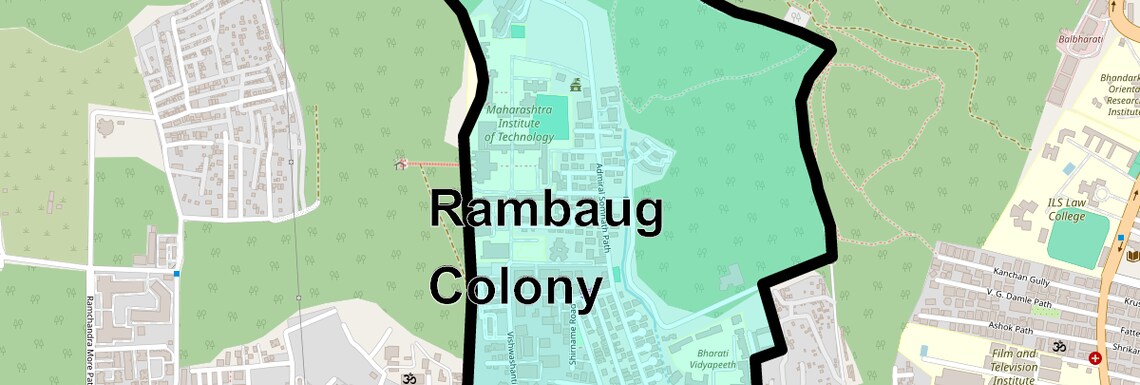 Location Map of Rambaug Colony, Pune