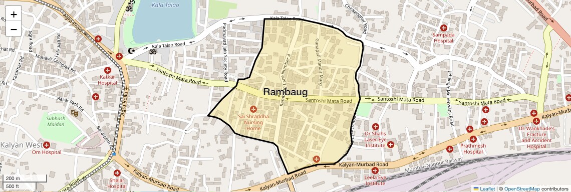 Location Map of Rambaug, Thane