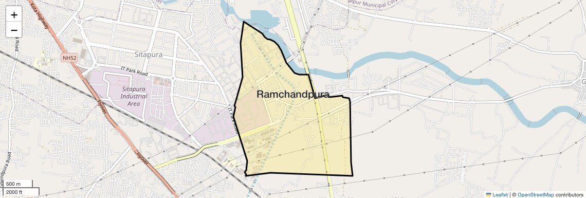 Location Map of Ramchandpura, Jaipur