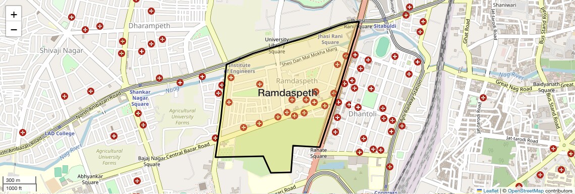 Location Map of Ramdaspeth, Nagpur