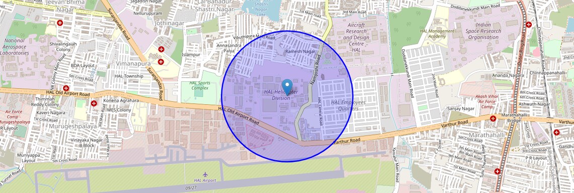 Location Map of Ramesh Nagar, Bangalore