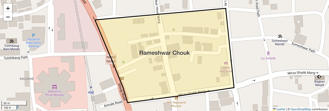 Location Map of Rameshwar Chouk, Pune